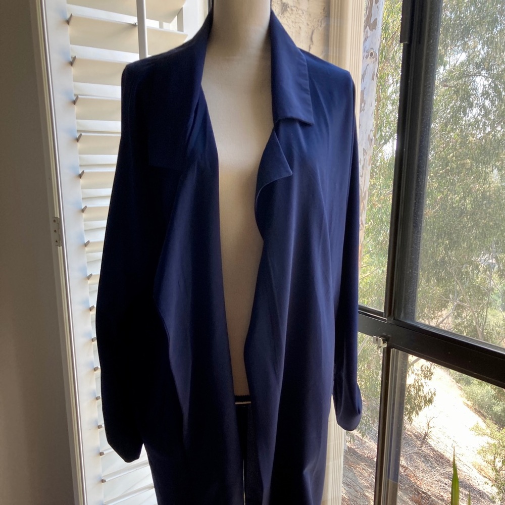 Free People Navy Duster Jacket Large